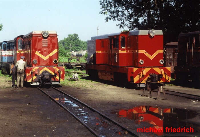 Od lewej: Lxd2-278, Lxd2-250, Lxd2-268, Werbkowice Wsk., 1990, foto Michael Friedrich